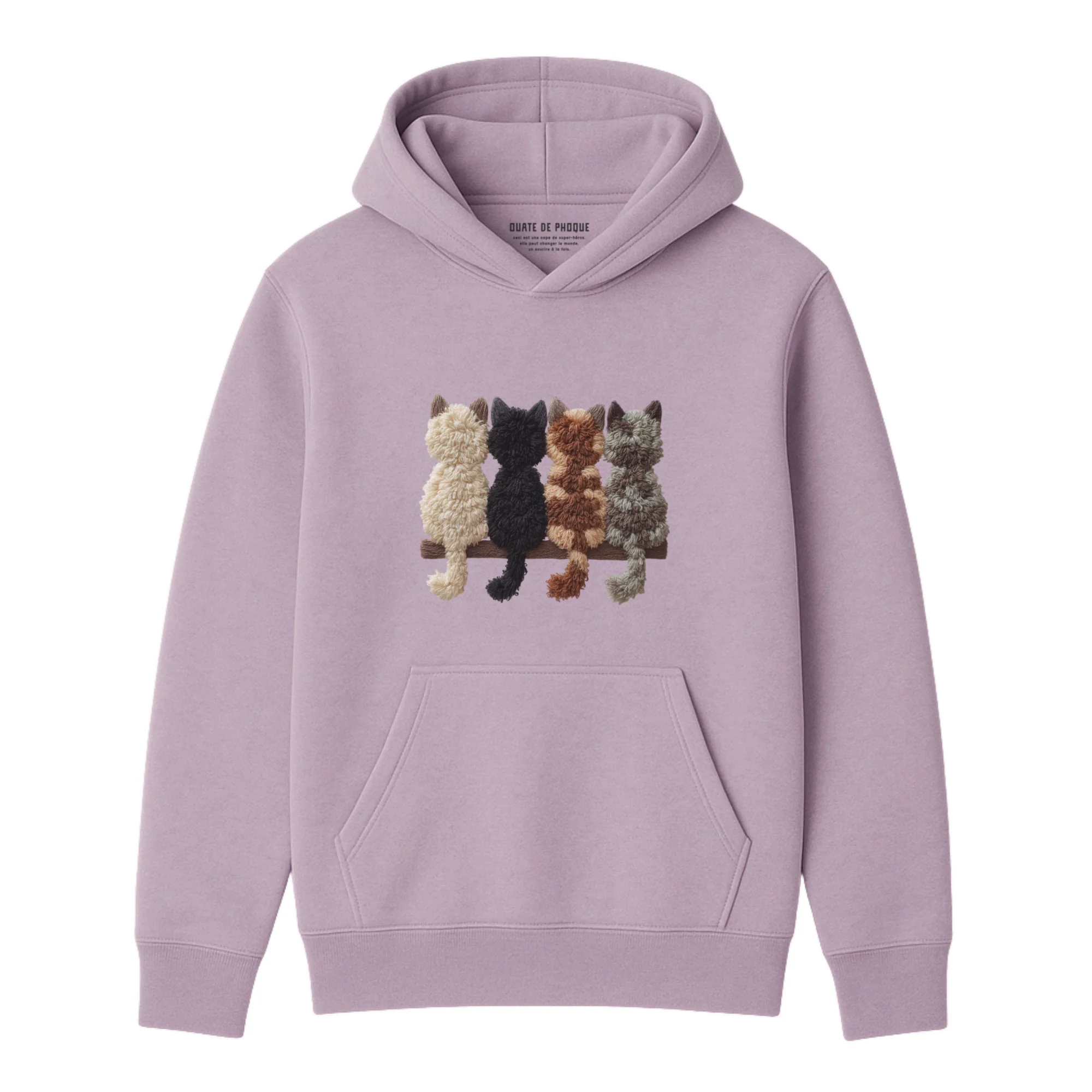 Hoodie Chats De Dos Effet Patch - Image 2
