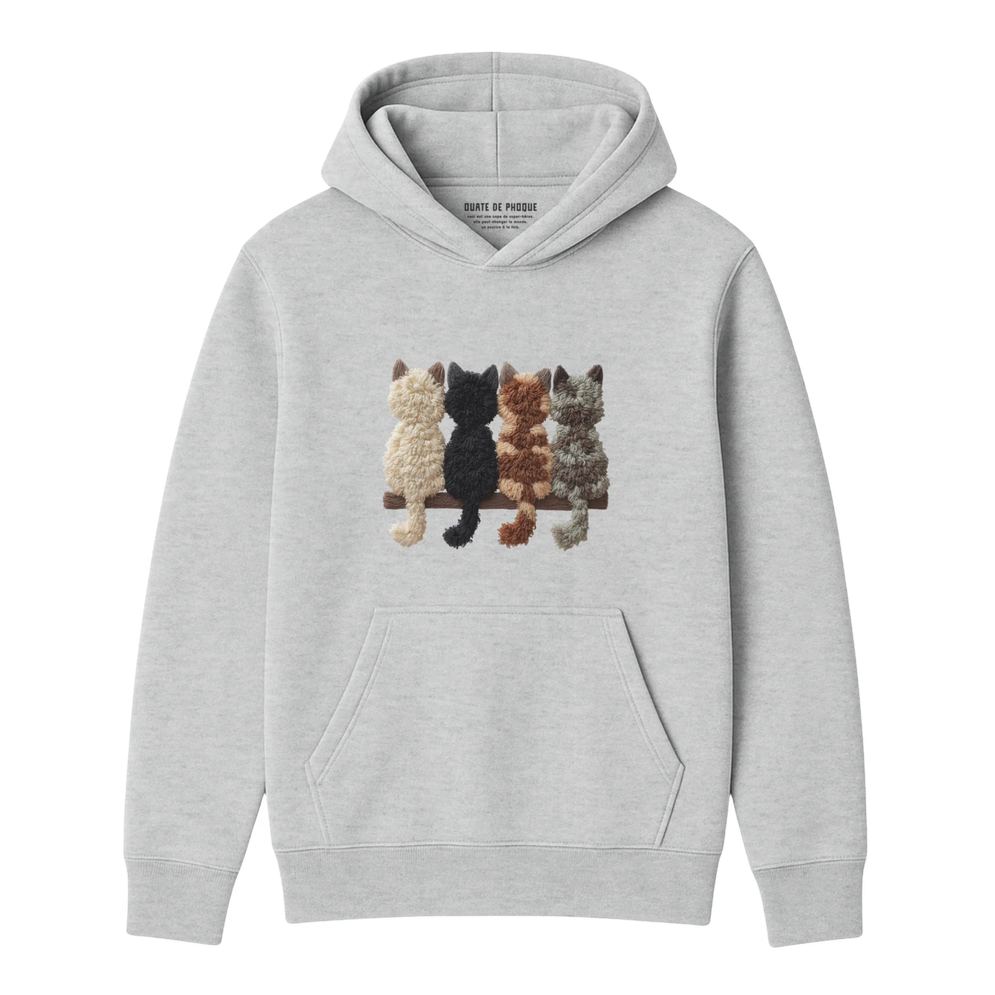 Hoodie Chats De Dos Effet Patch - Image 3
