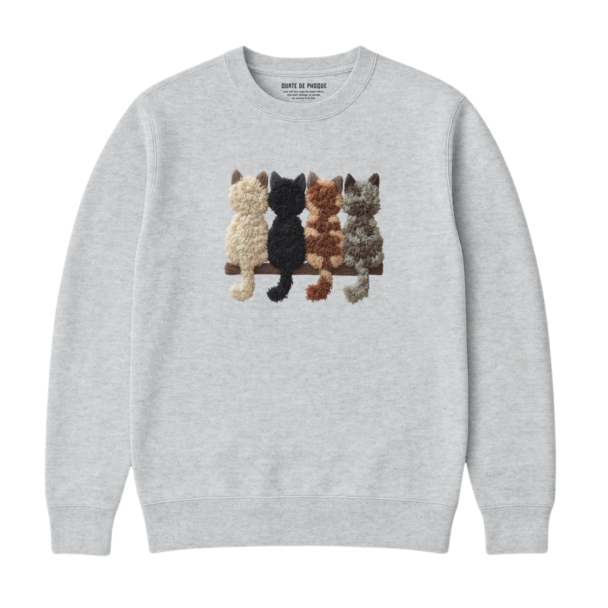 Sweatshirt Chats De Dos Effet Patch