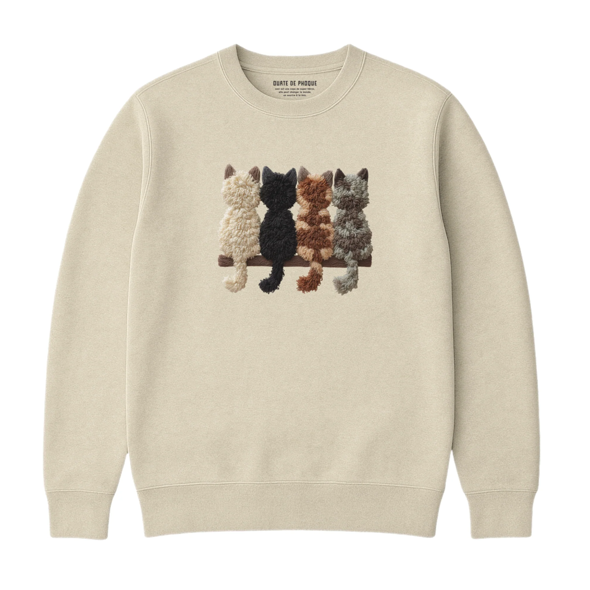 Sweatshirt Chats De Dos Effet Patch - Image 2