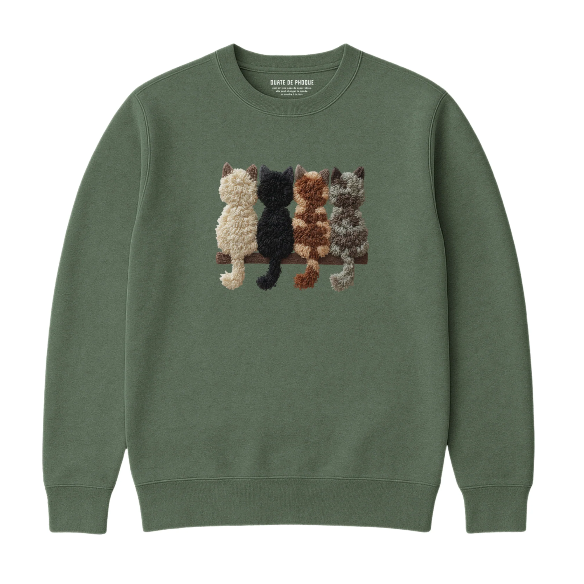 Sweatshirt Chats De Dos Effet Patch - Image 3