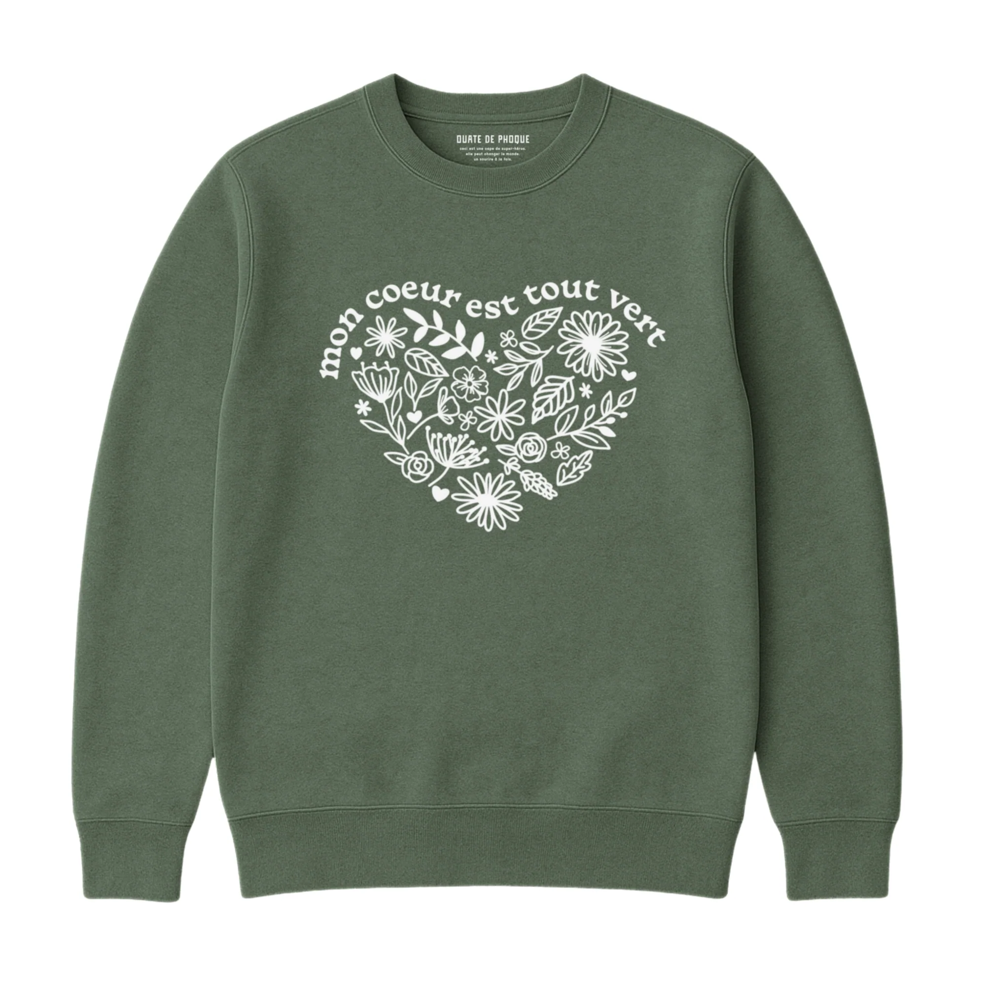 Sweatshirt Coeur Tout Vert