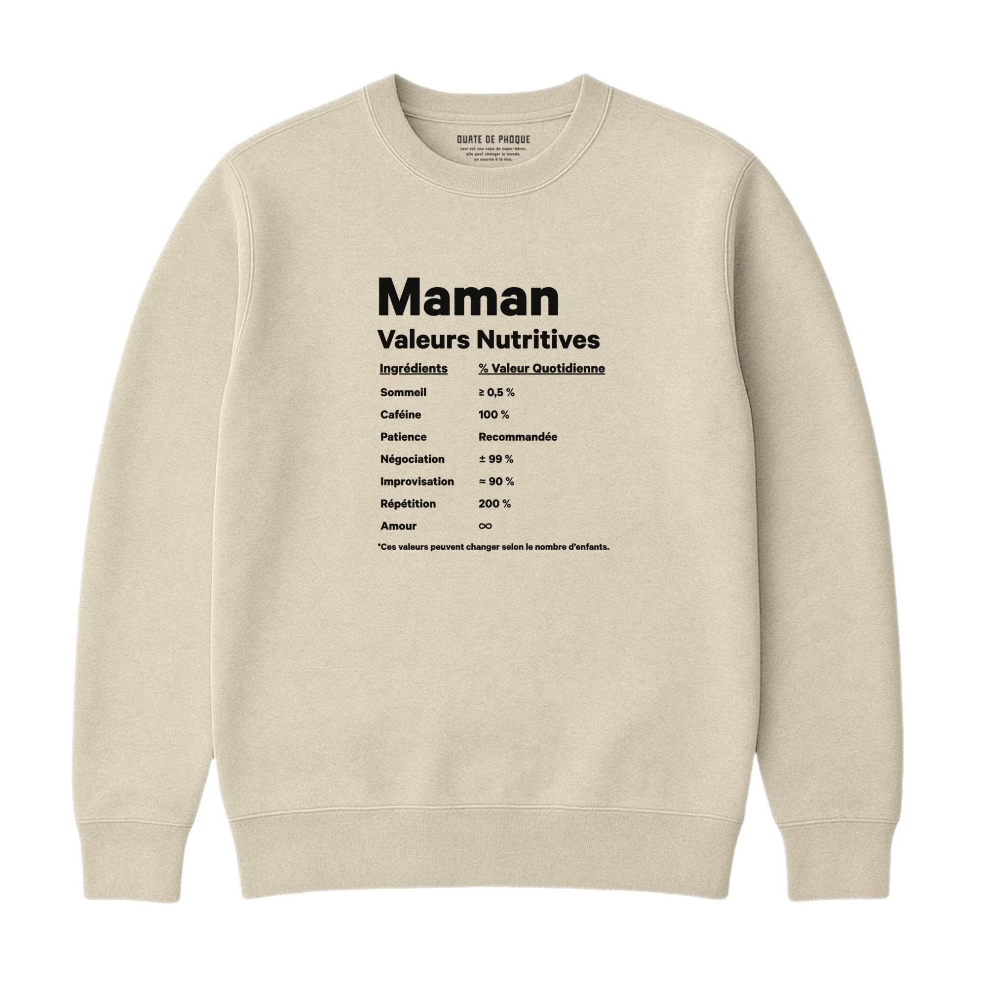 Sweatshirt Valeurs Nutritives - Image 3