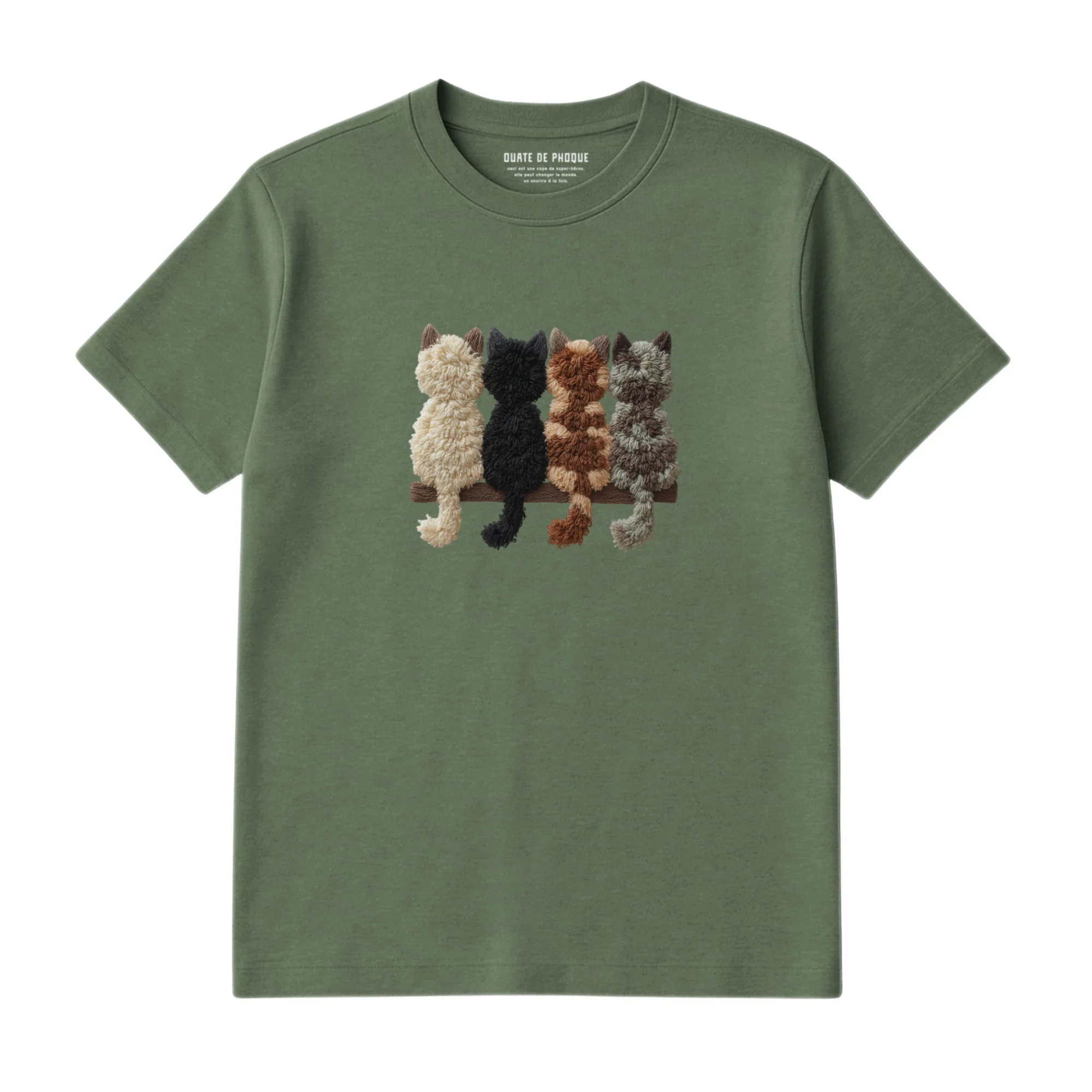 T-Shirt Chats De Dos Effet Patch