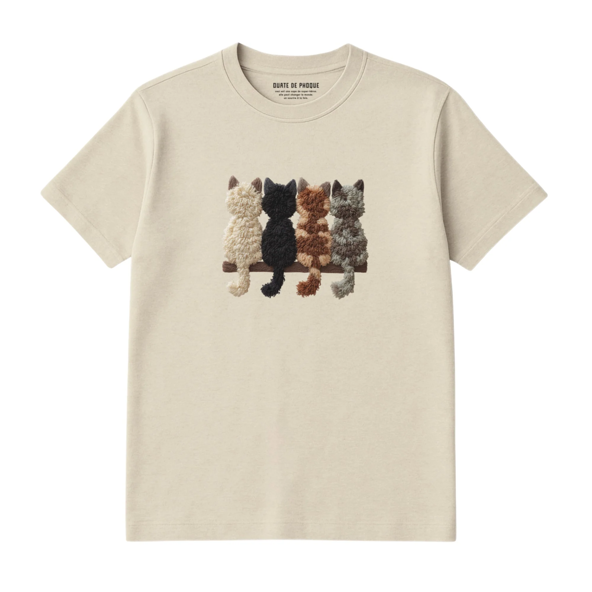 T-Shirt Chats De Dos Effet Patch - Image 2
